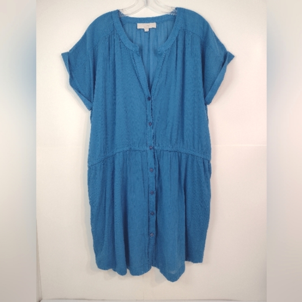 Loft women's blue cover up dress size (XL)